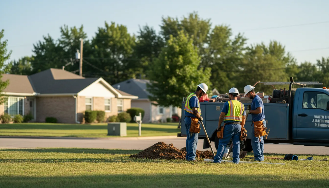 Residential water line and bathroom plumbing service in Burton, OH